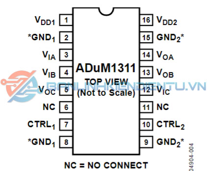 Sơ đồ chân ADUM1311
