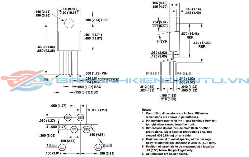 Kích thước IC TOP246YN