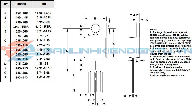 Kích thước TOP221YN