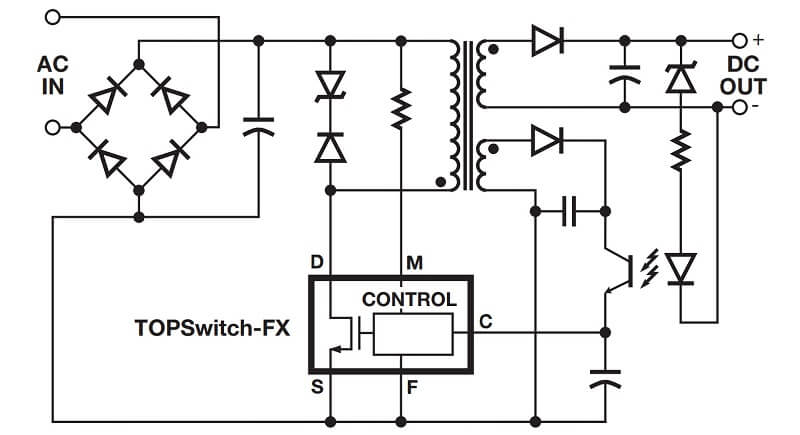 Mạch ứng dụng cơ bản của TOP232GN