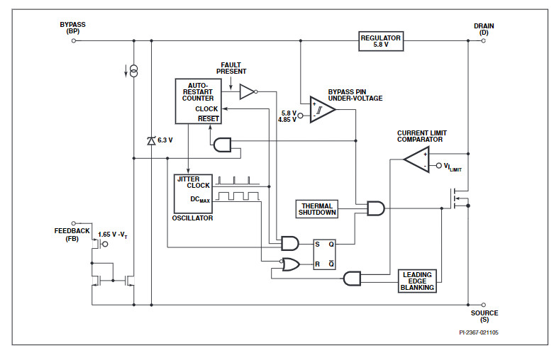 Sơ đồ khối chức năng LNK302PN