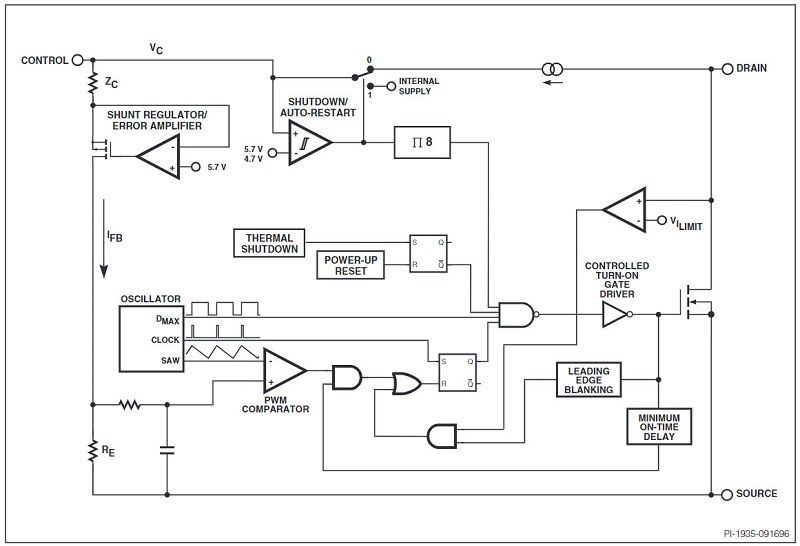 Sơ đồ khối chức năng TOP224PN