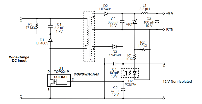 Ứng dụng tiêu biểu IC nguồn TOP223YN