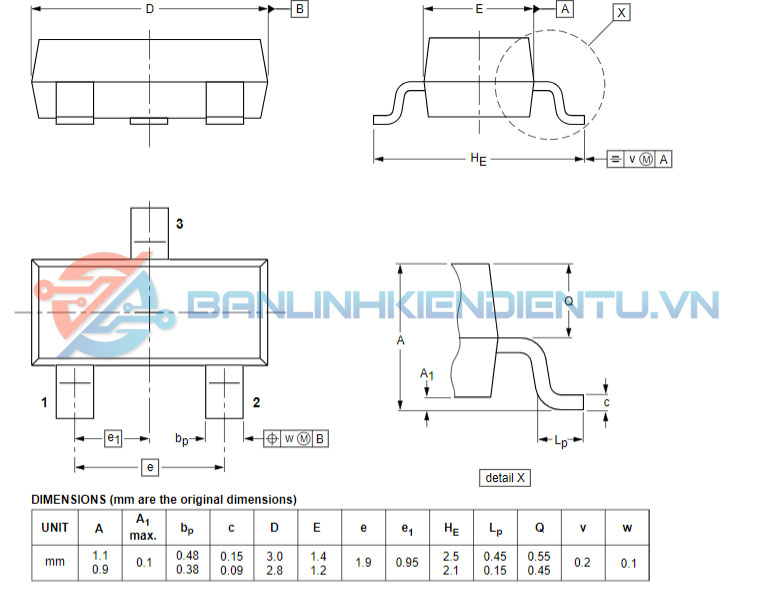 Kích thước BAT54A