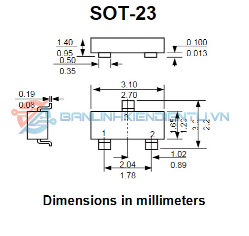 Kích thước BAT54C