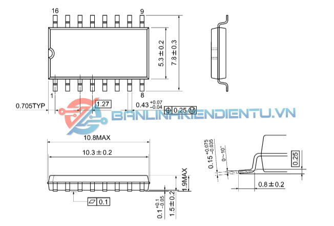Kích thước IC M34051