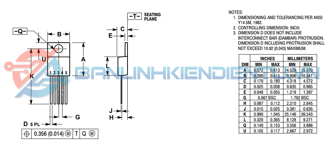 Kích thước LM2575T-3.3
