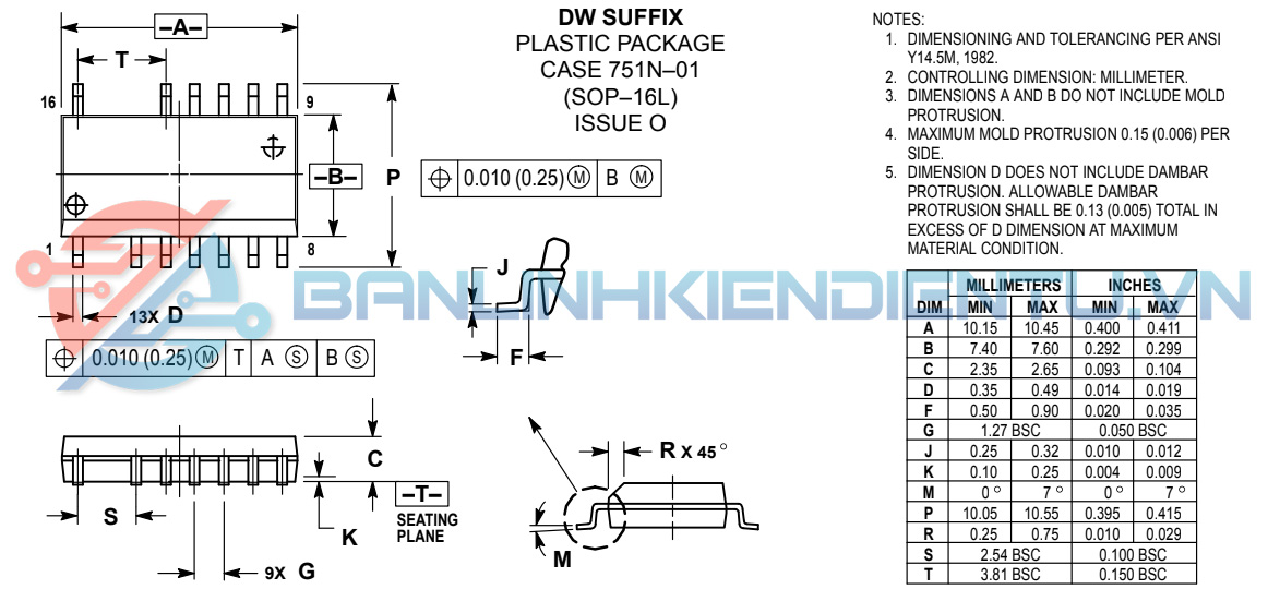 Kích thước MC33363ADW