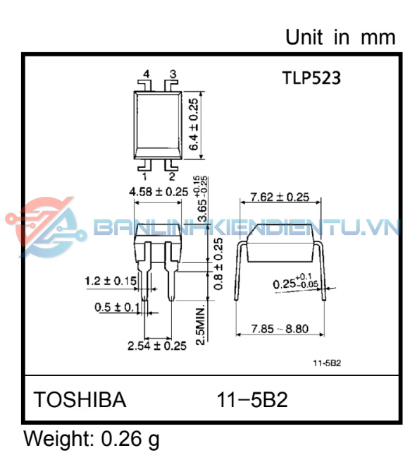 Kích-thước-TLP523-dip4
