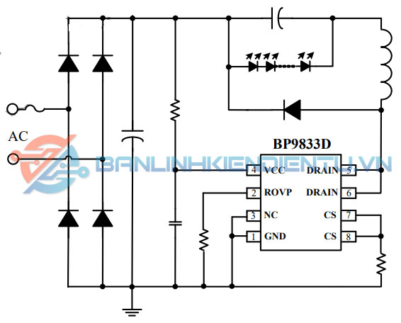 Mạch ứng dụng của BP9833D