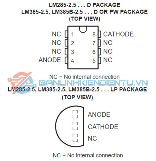 Sơ đồ chân LM285-2.5