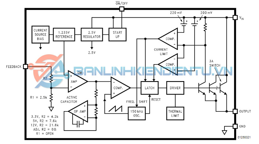 Sơ đồ khối LM2596S-ADJ