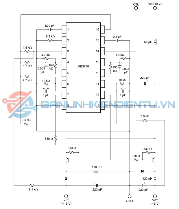 Sơ đồ mạch ứng dụng MB3778