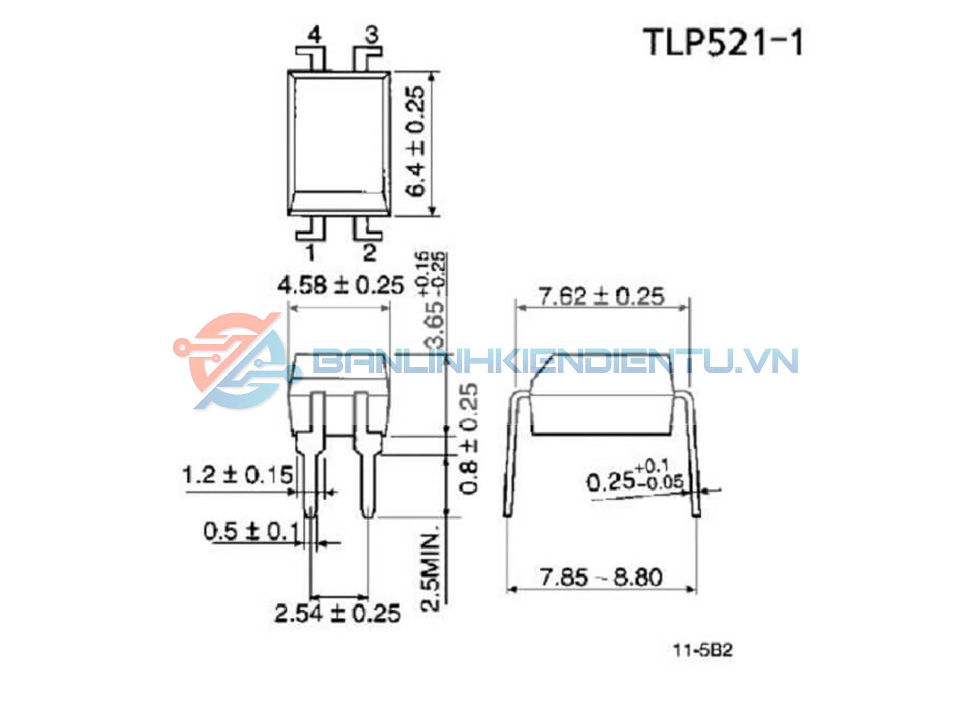 kích thước TLP521-1