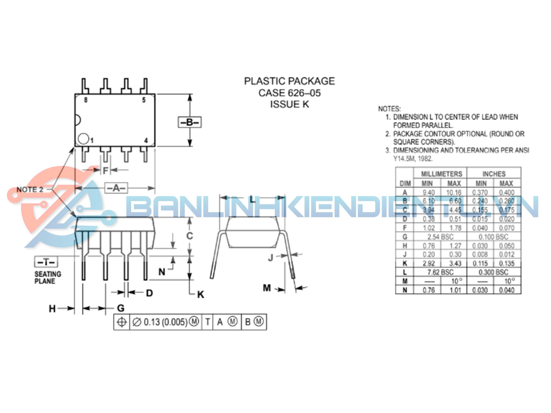 kích thước UC3845N_