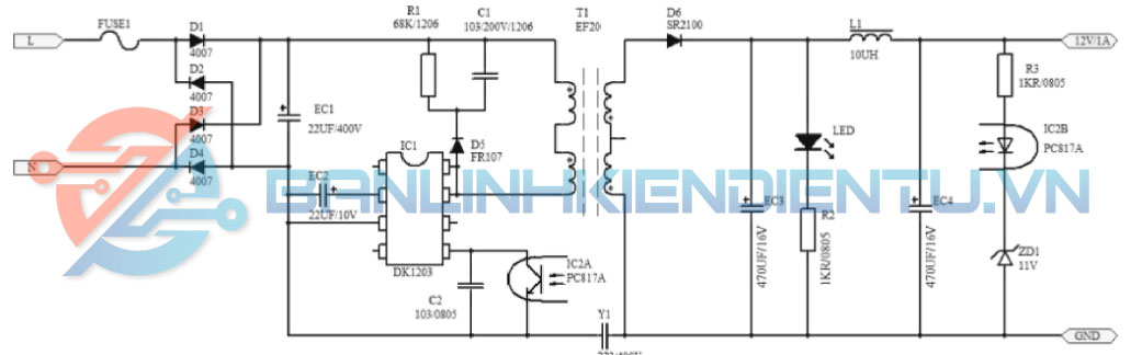 Mạch ứng dụng DK1203