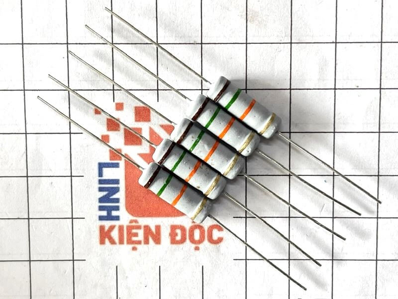 Điện trở vạch 3W 15K 5% 4 vòng màu