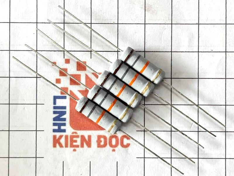 Điện trở vạch 3W 18K 5% 4 vòng màu