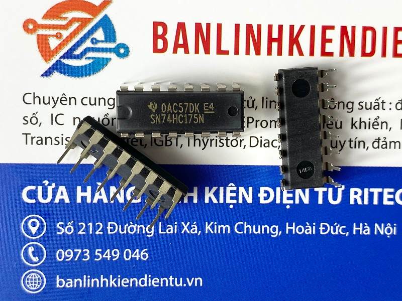 74HC175, 74HC175N, SN74HC175N IC số hãng Texas DIP-16