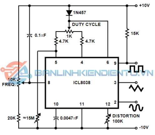 Bộ dao động âm thanh có thể thay đổi, 20Hz đến 20kHz