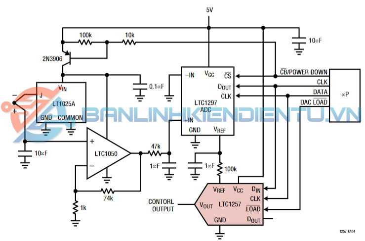 Hệ thống điều khiển 5V đơn 12 bit có tắt máy