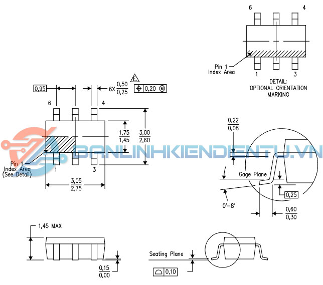 Kích thước IC ADC101S021