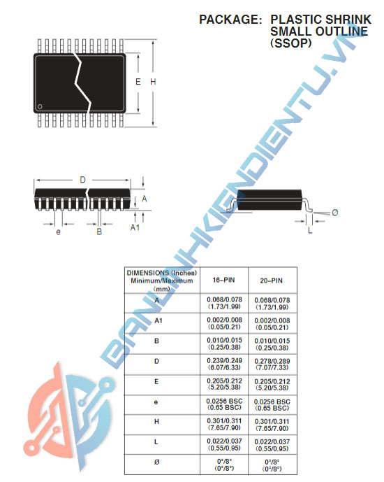 Kích thước IC ADS7843