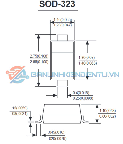 Kích thước diode 1N4007