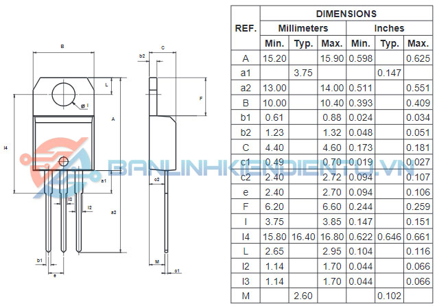 Kích thước TYN610