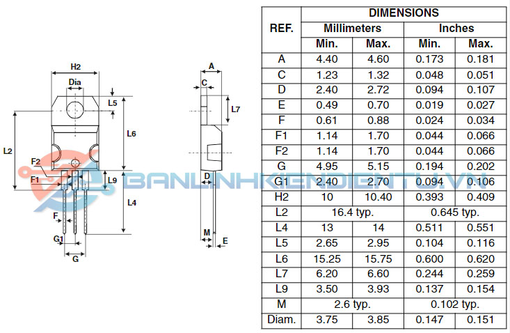 Kích thước TYN612MRG