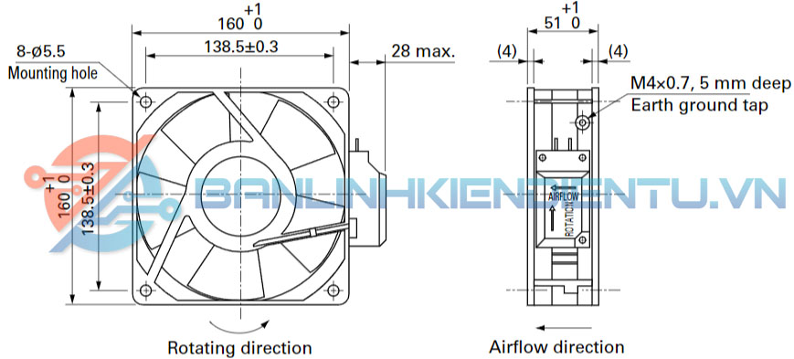 Kích thước quạt 109-602