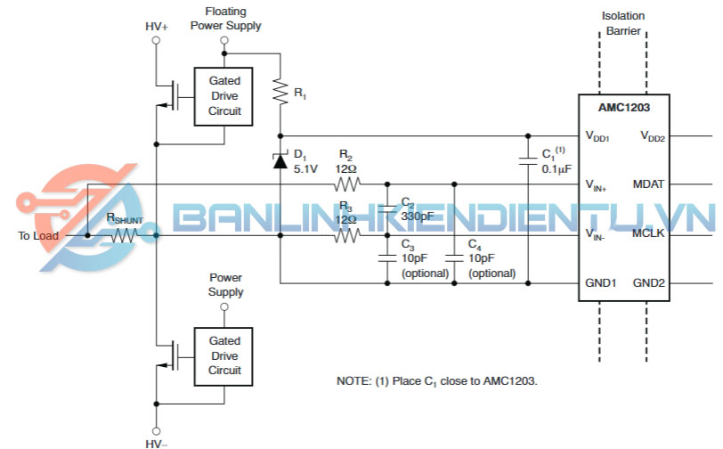 Mạch ứng dụng tiêu biểu AMC1203