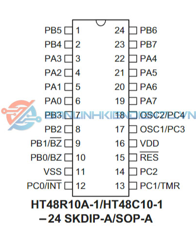 Sơ đồ chân HT48R10A-1