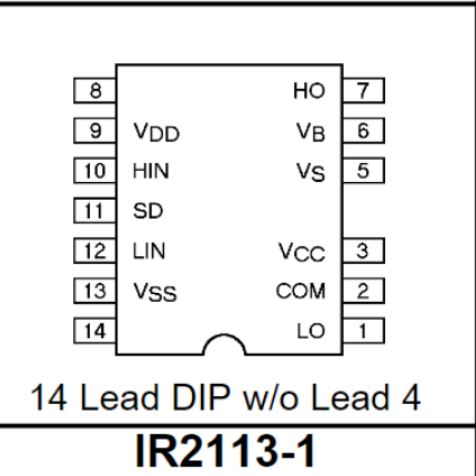 Sơ đồ chân của IC IR2113S