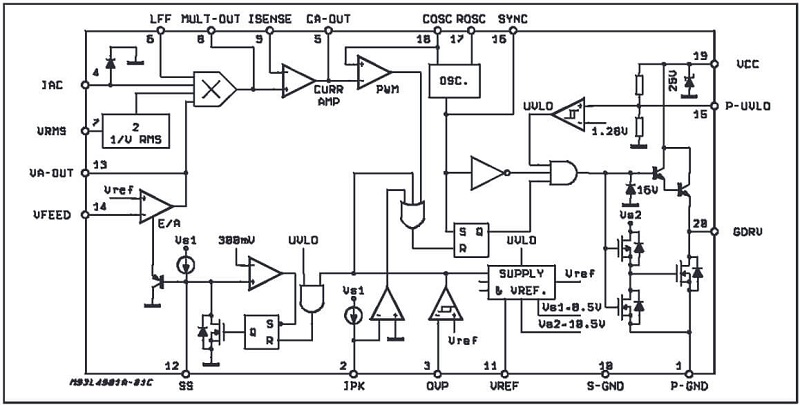 Sơ đồ khối cấu tạo IC L4981