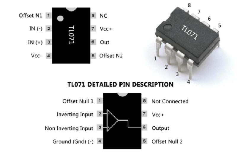 Sơ đồ chân IC TL071