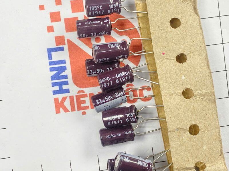 Tụ Hóa 33uF 50V nichicon 6x12mm_1 Tụ Hóa 33uF 50V nichicon 6x12mm_1