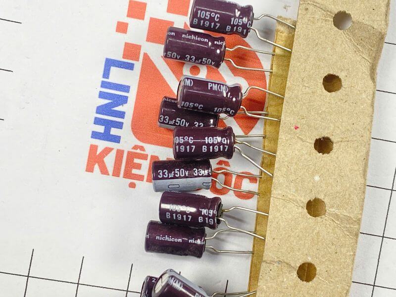 Tụ Hóa 33uF 50V nichicon 6x12mm_2 Tụ Hóa 33uF 50V nichicon 6x12mm_1