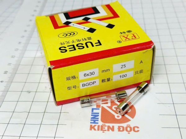 cầu chì ống thủy tinh 25A