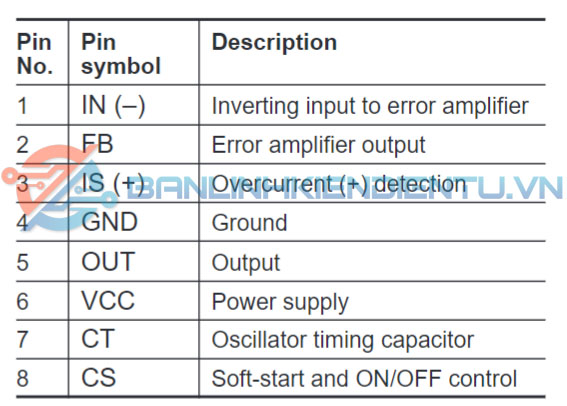 chức năng các chân FA5304