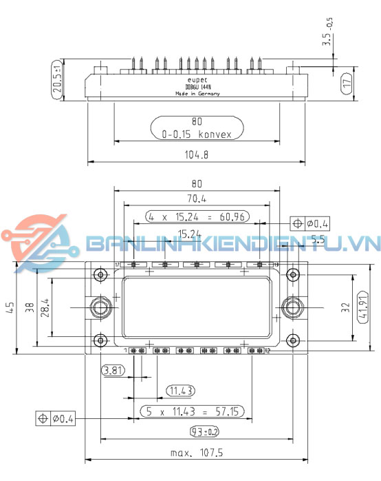 kích thước DDB6U84N16RR
