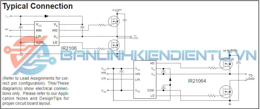 mạch kết nối điển hình IR21064S