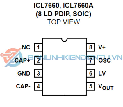 sơ đồ chân ICL7660A