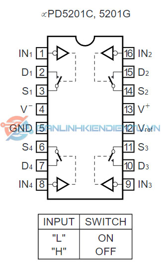 sơ đồ chân UPD5201G