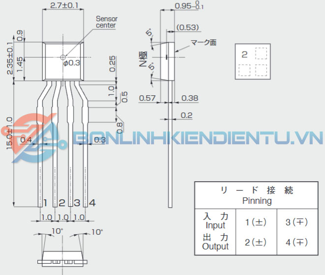 sơ đồ chân và kich thước HG302