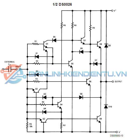 sơ đồ tương đương của 1 trình điều khiển DS0026