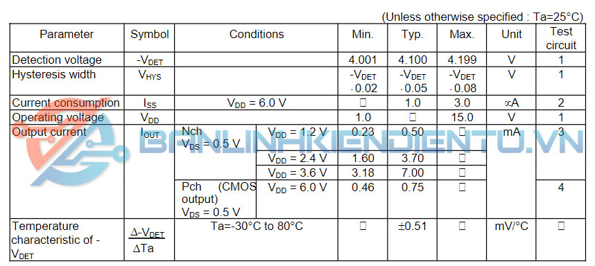 thông số kỹ thuật S-80741AL