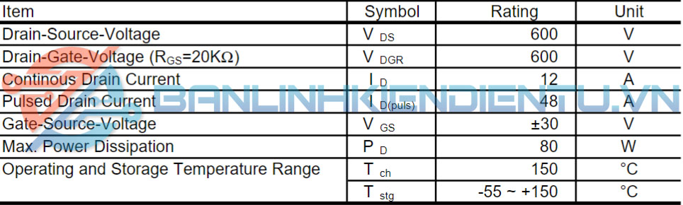 thông số kỹ thuật 2SK2148