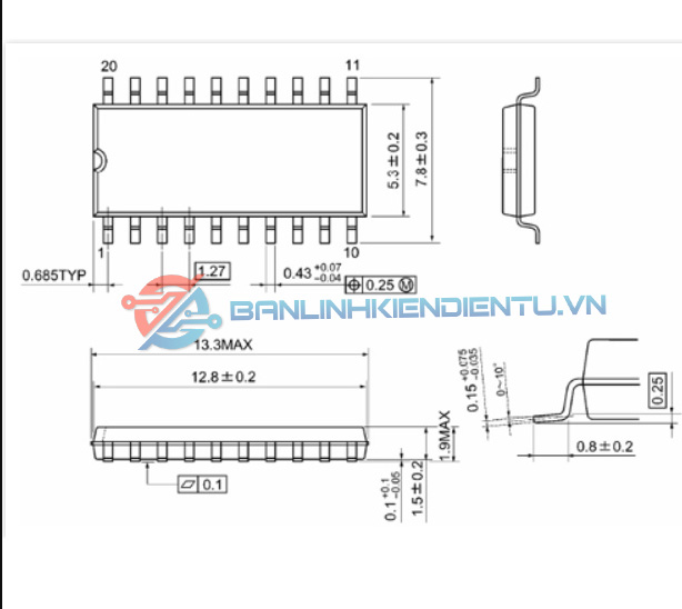 Kích thước M54562FP