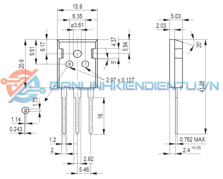 Kích thước IRFP26N60L